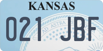 KS license plate 021JBF