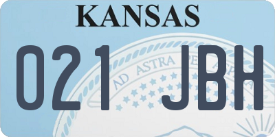 KS license plate 021JBH