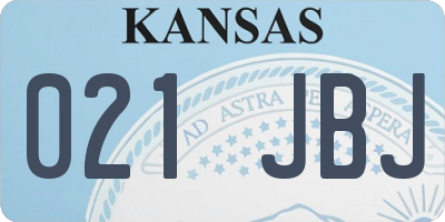 KS license plate 021JBJ