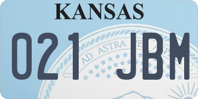 KS license plate 021JBM