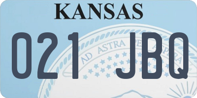 KS license plate 021JBQ