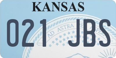 KS license plate 021JBS