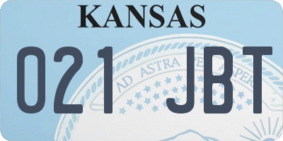 KS license plate 021JBT