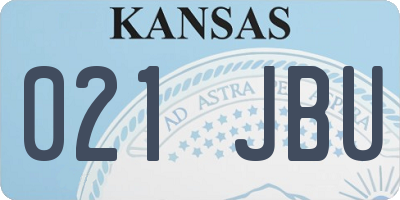 KS license plate 021JBU