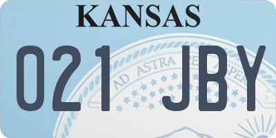 KS license plate 021JBY