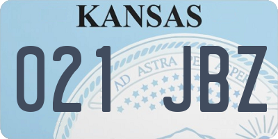 KS license plate 021JBZ