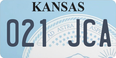 KS license plate 021JCA