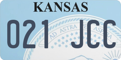 KS license plate 021JCC