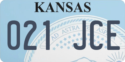 KS license plate 021JCE