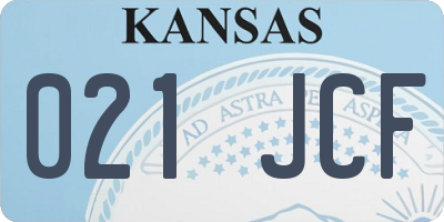 KS license plate 021JCF