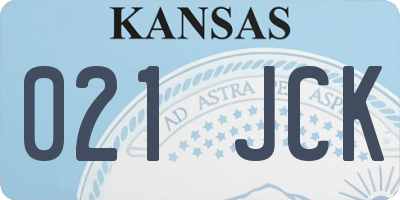 KS license plate 021JCK