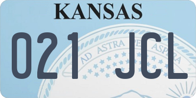 KS license plate 021JCL