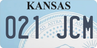 KS license plate 021JCM