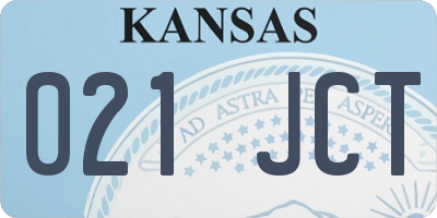 KS license plate 021JCT