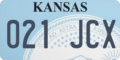 KS license plate 021JCX