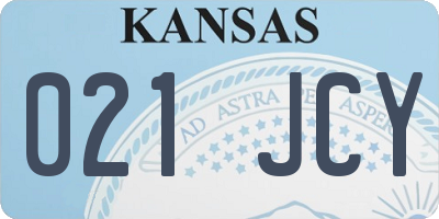 KS license plate 021JCY