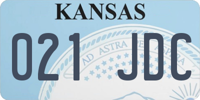 KS license plate 021JDC