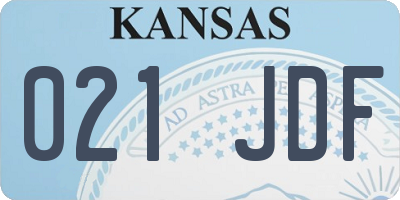 KS license plate 021JDF