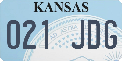 KS license plate 021JDG