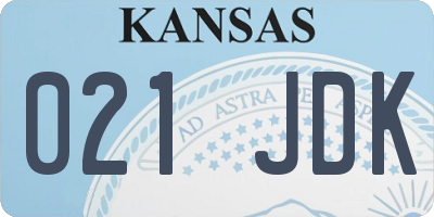 KS license plate 021JDK