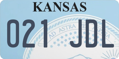 KS license plate 021JDL