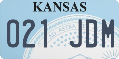 KS license plate 021JDM