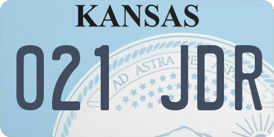 KS license plate 021JDR