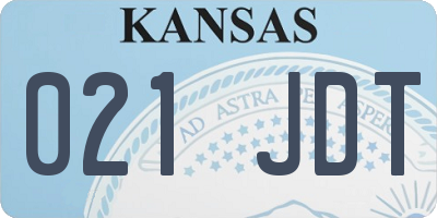 KS license plate 021JDT