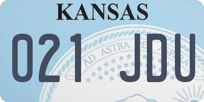 KS license plate 021JDU