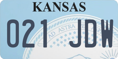 KS license plate 021JDW