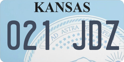 KS license plate 021JDZ