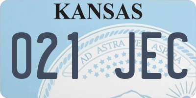 KS license plate 021JEC