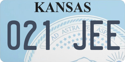 KS license plate 021JEE