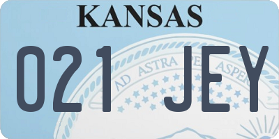 KS license plate 021JEY