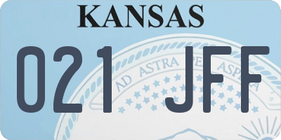 KS license plate 021JFF