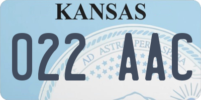 KS license plate 022AAC