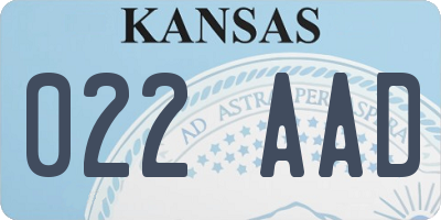 KS license plate 022AAD