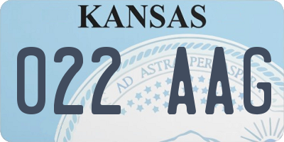 KS license plate 022AAG