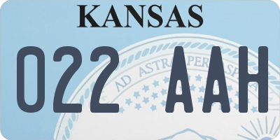 KS license plate 022AAH