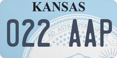 KS license plate 022AAP