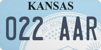 KS license plate 022AAR