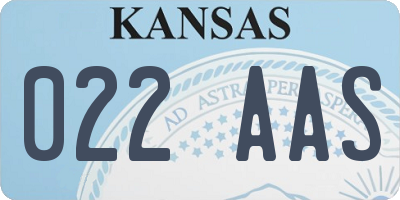 KS license plate 022AAS