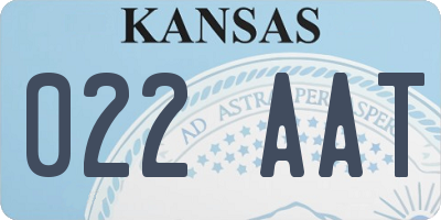KS license plate 022AAT