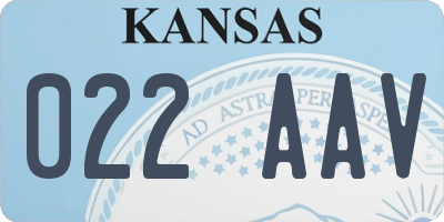 KS license plate 022AAV