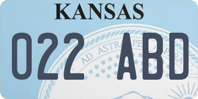 KS license plate 022ABD