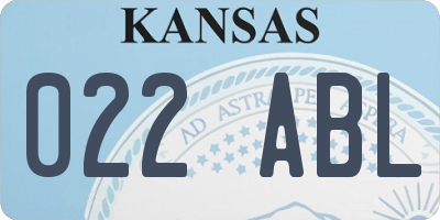 KS license plate 022ABL