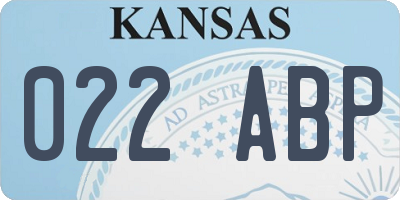 KS license plate 022ABP