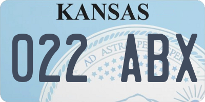KS license plate 022ABX