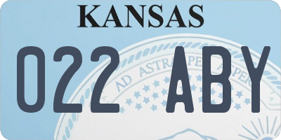 KS license plate 022ABY