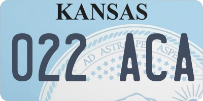 KS license plate 022ACA